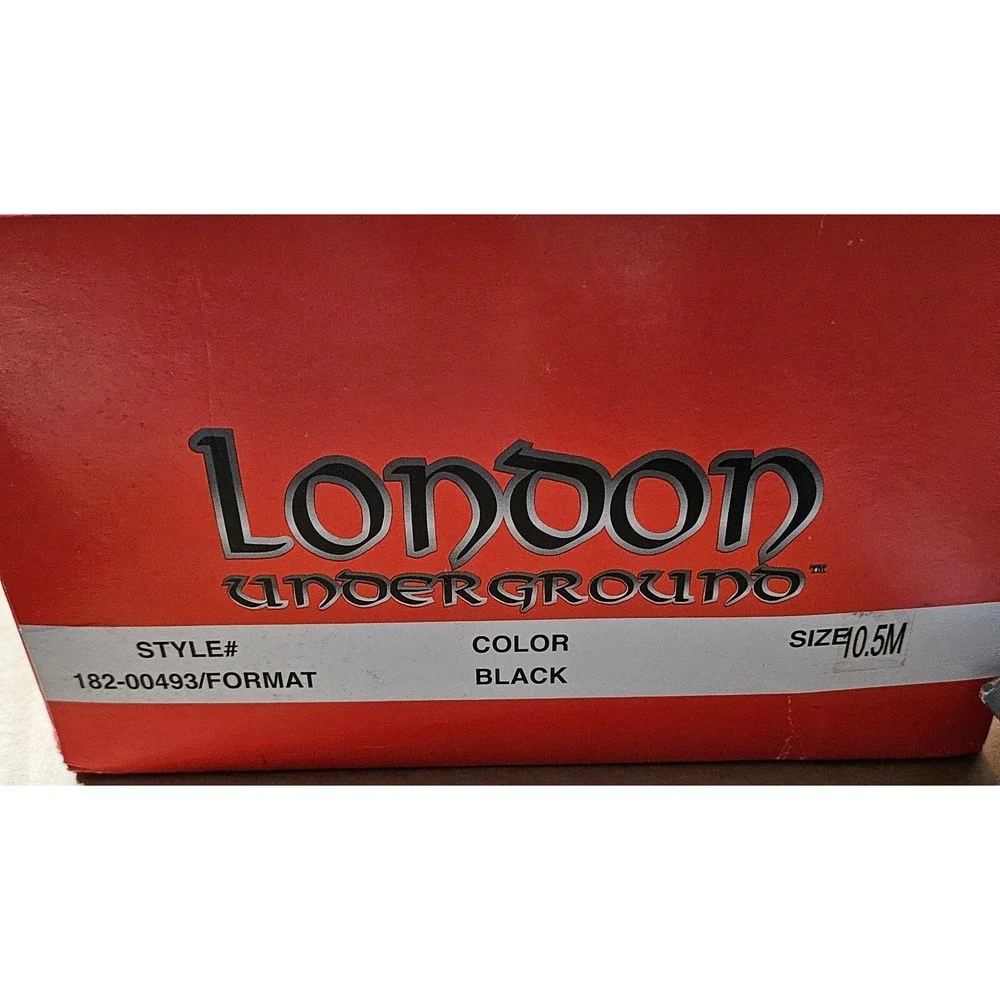 Vtg London Underground Format Oxford‎ Adler Leather Shoes Black Italy Mens 10.5